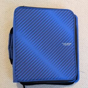 Five Star Men's Laptop Bag in Blue with Stripes